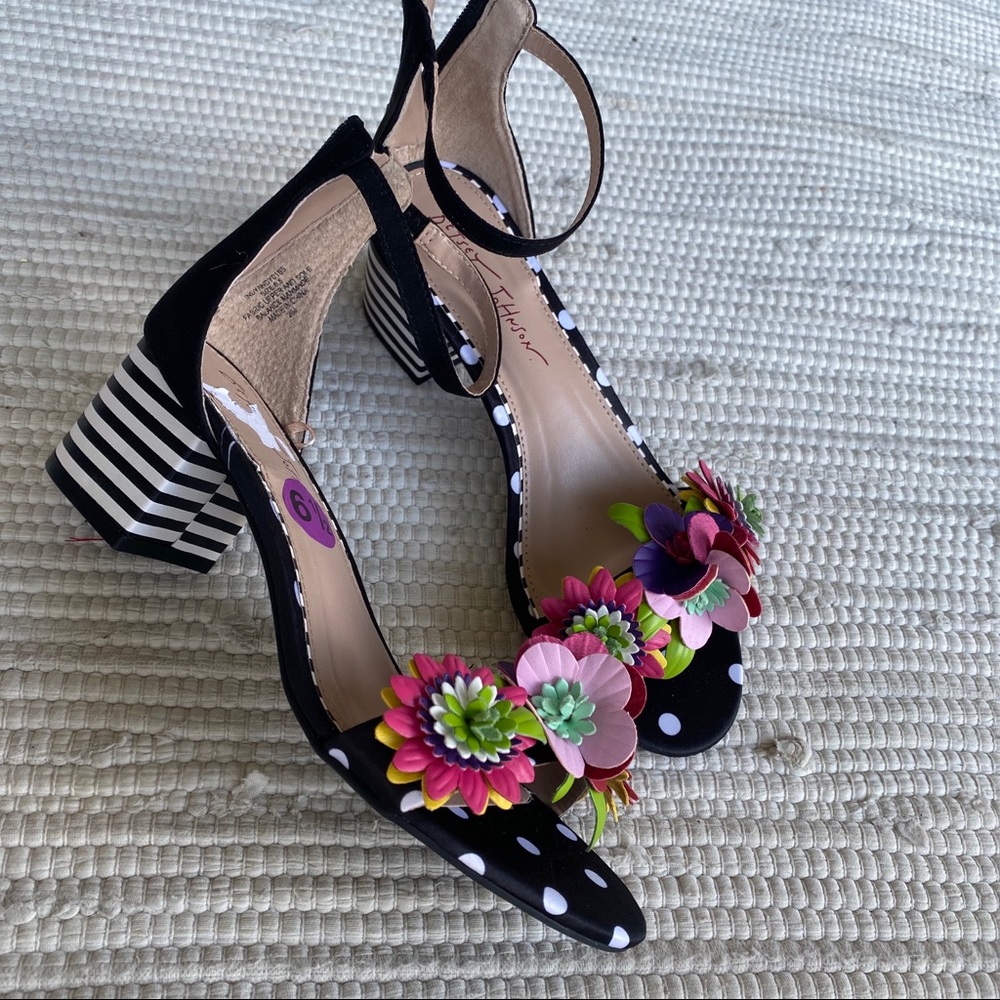 Betsey Johnson Embellished Block Heel Sandals